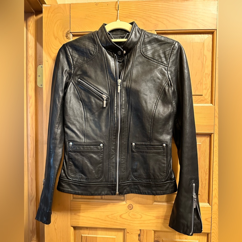 Bernardo Leather Moto Jacket - Black XS